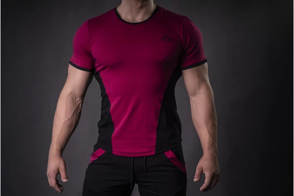 Acrylic t-shirt Bordeaux-black