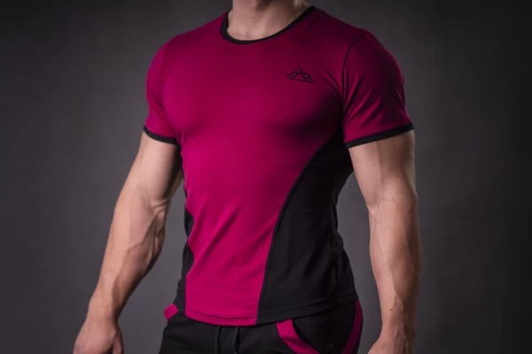 Acrylic t-shirt Bordeaux-black